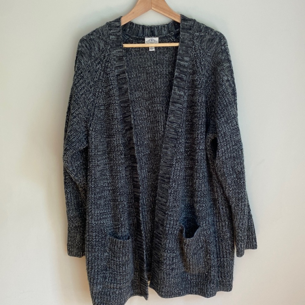 Womens Size XL St John’s Bay Long Cardigan Open Front Cardigan with Pockets